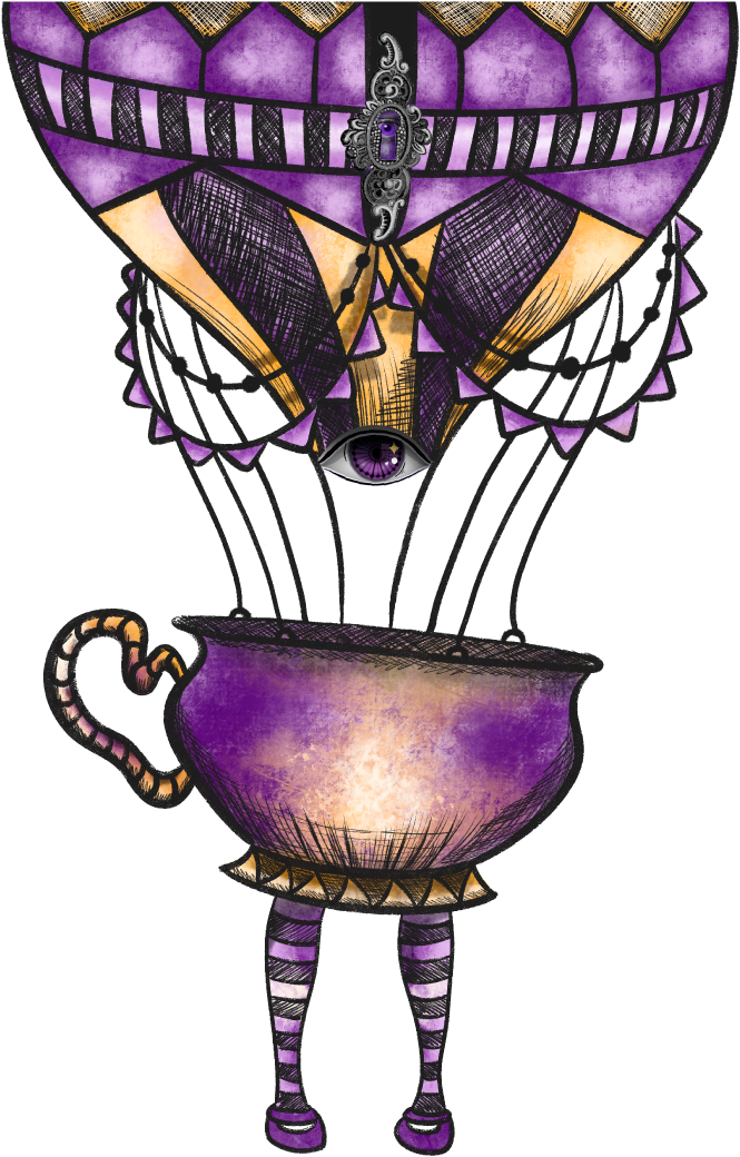 ilustración globo con piernas Hexs